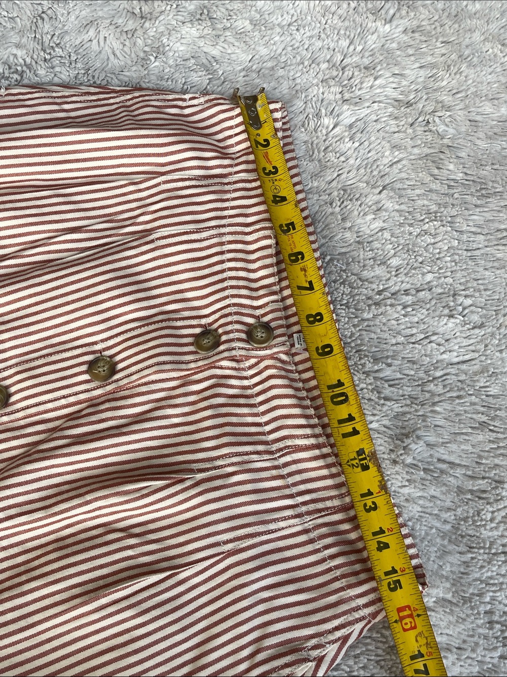 Madewell Patio Button-Front Striped Midi Skirt in Clay Stripe Size 10 - Picture 7 of 7
